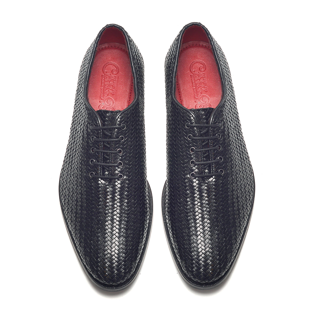 Woven Rhythm Leather Lace-up // Black