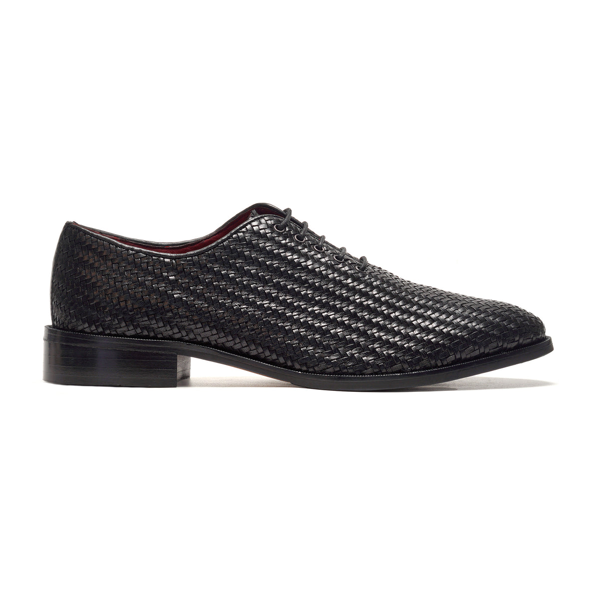 Woven Rhythm Leather Lace-up // Black