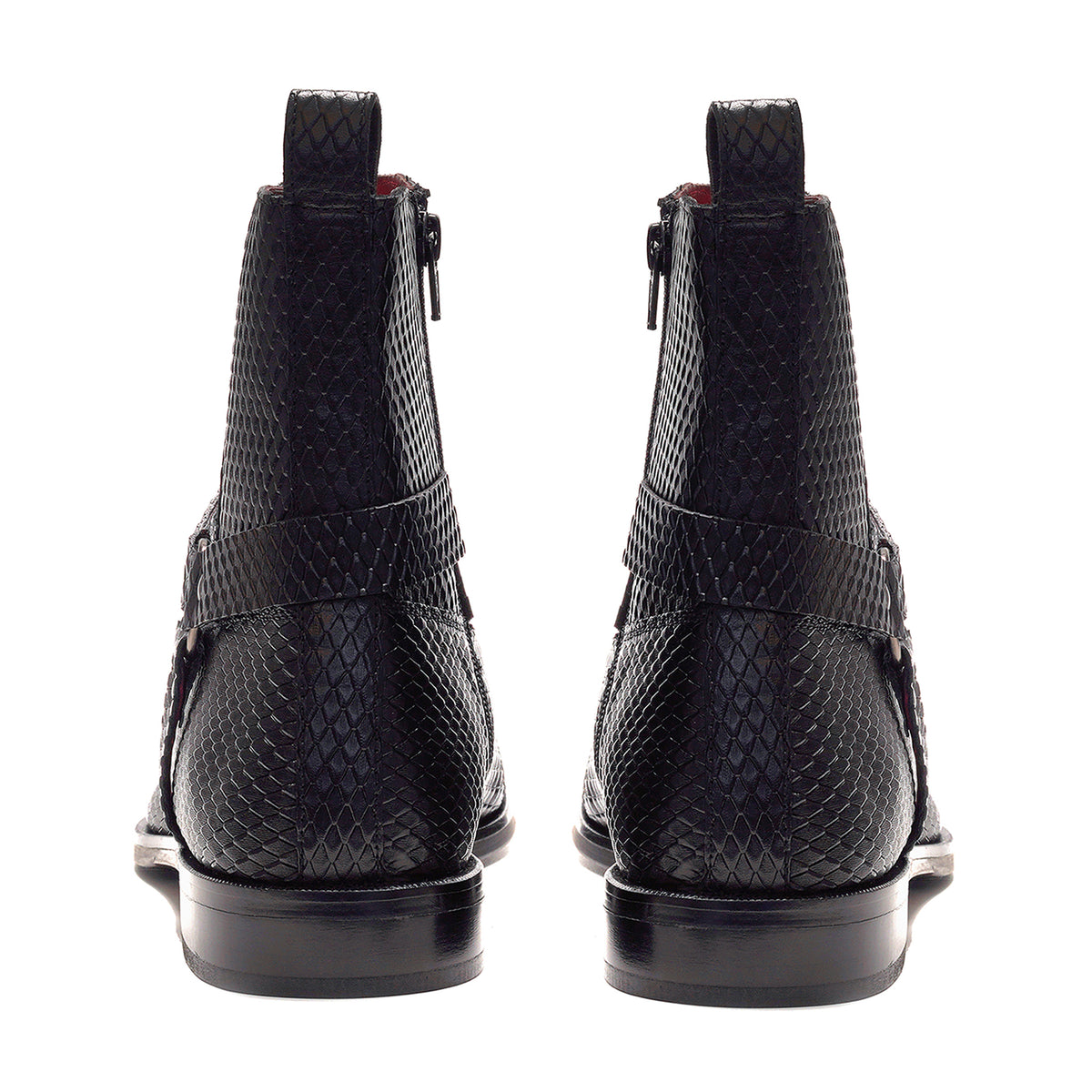 Diamond Harness Leather Boot // Black