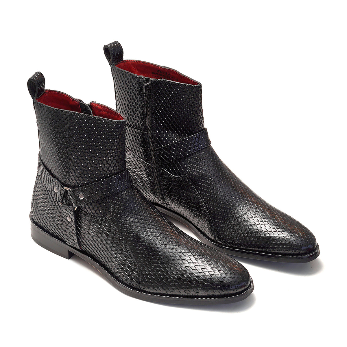 Diamond Harness Leather Boot // Black