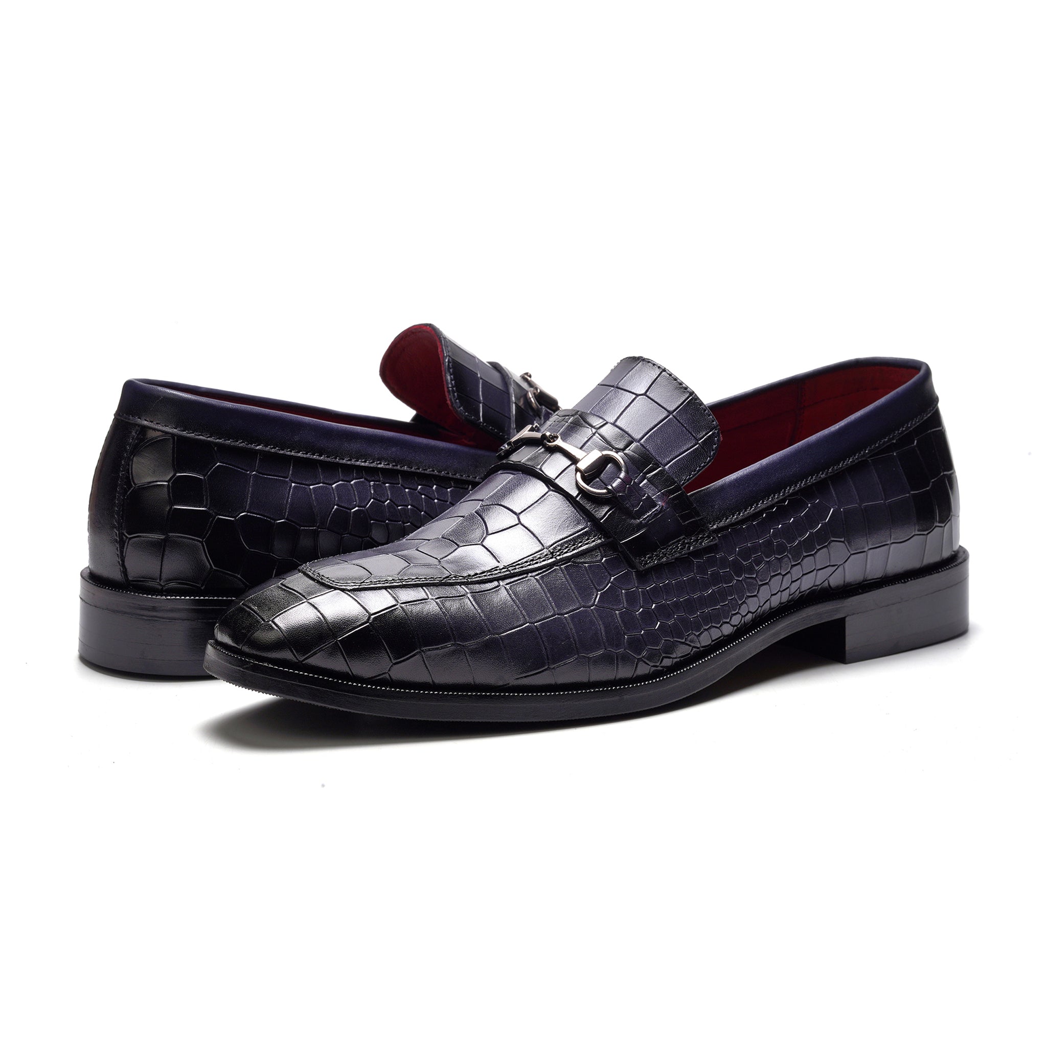 Havana Bit Loafer // Navy Croco