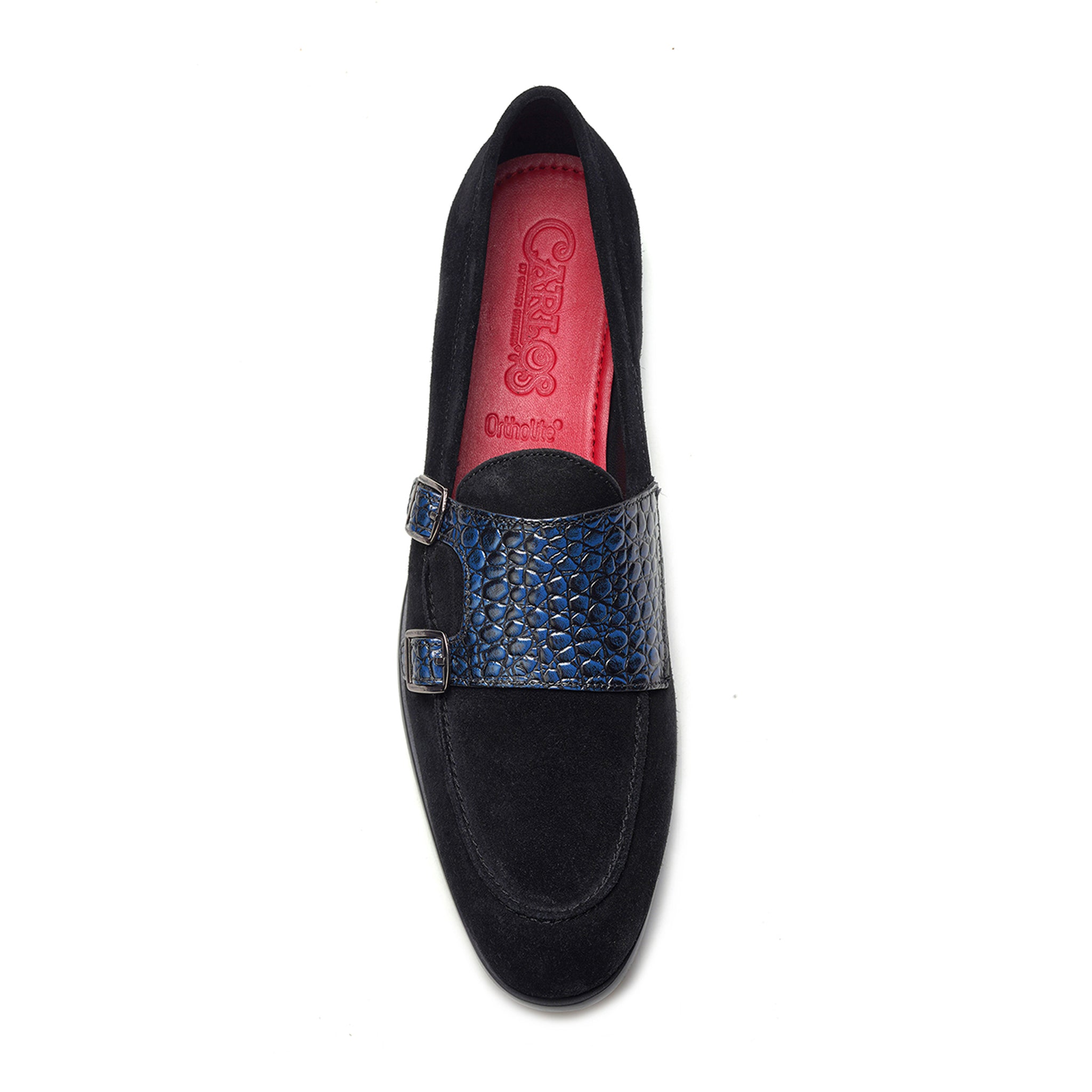 Virtuoso Double Monk Loafer // Navy Croco