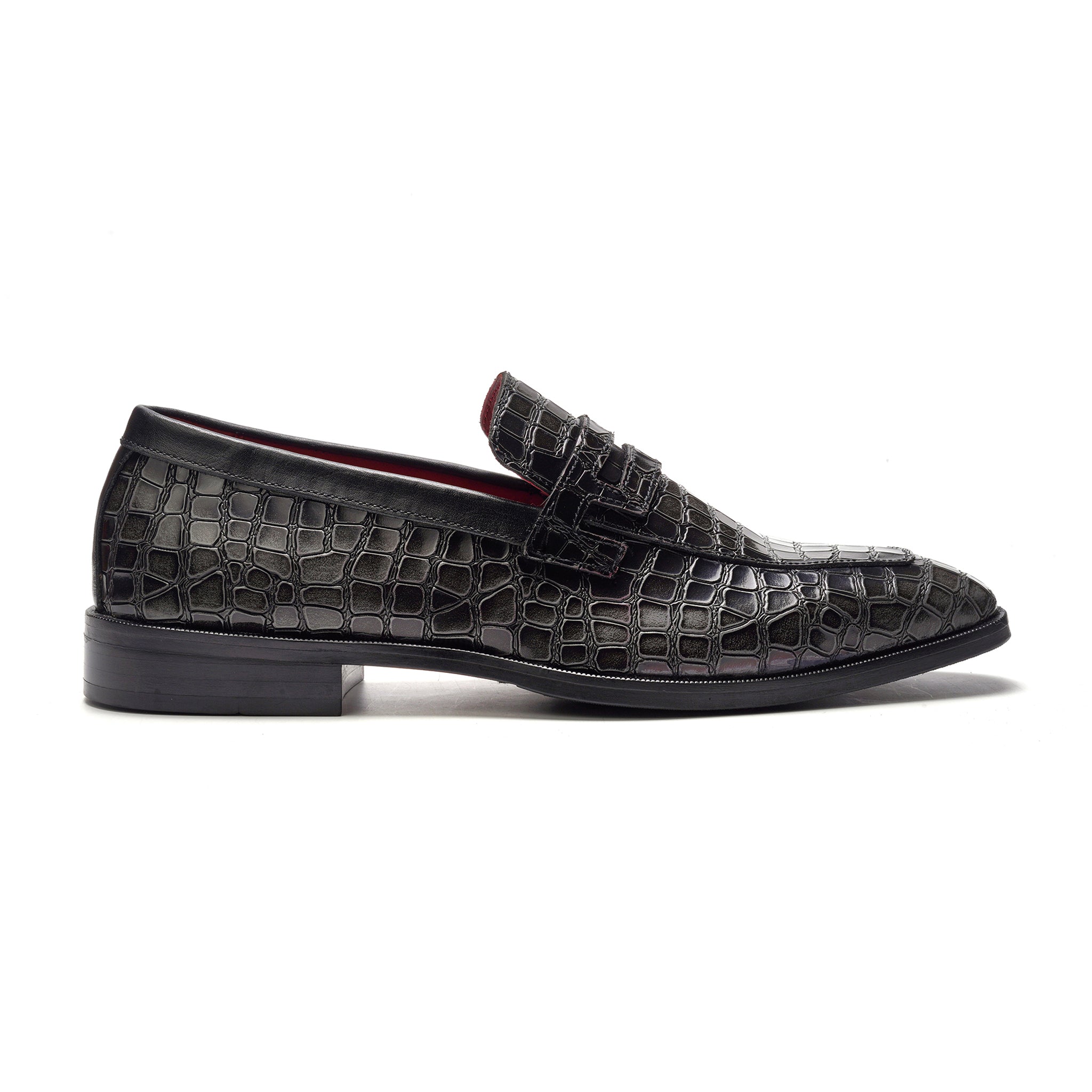 Nocturne Penny Loafer // Grey Croco