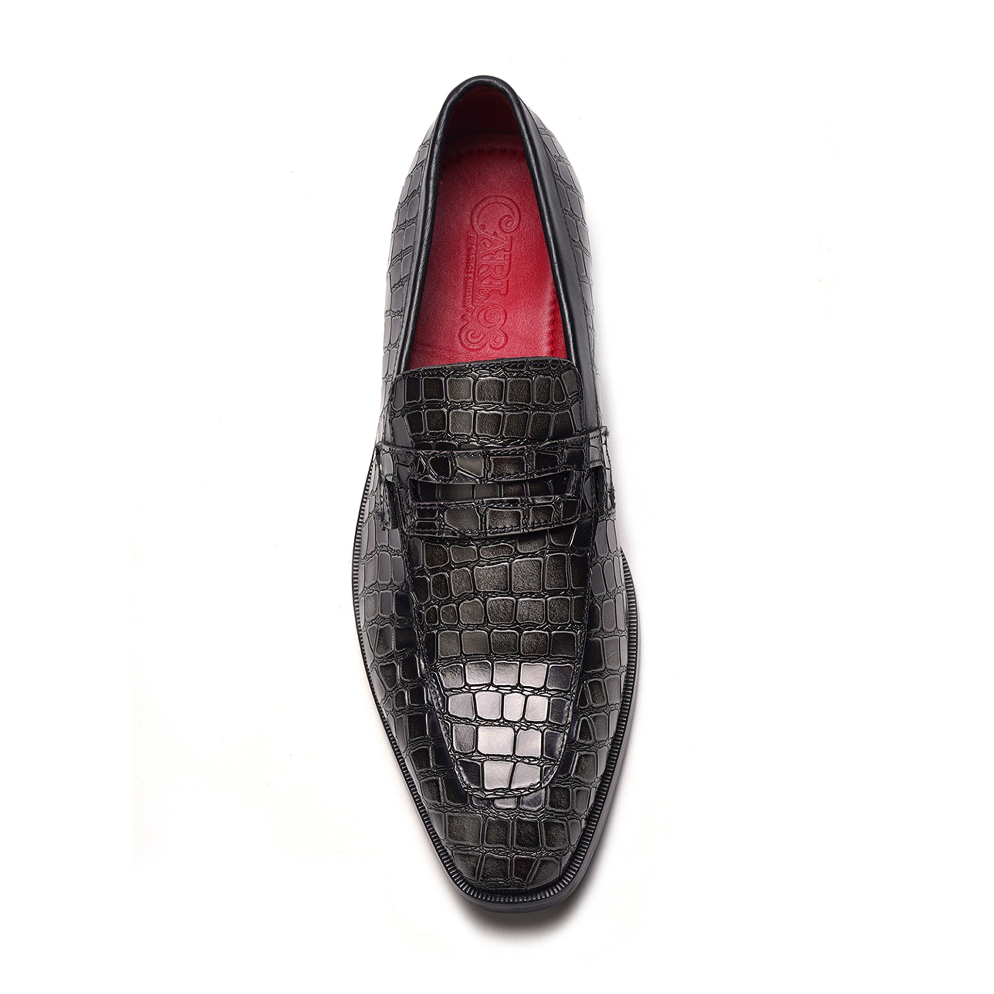 Nocturne Penny Loafer // Grey Croco