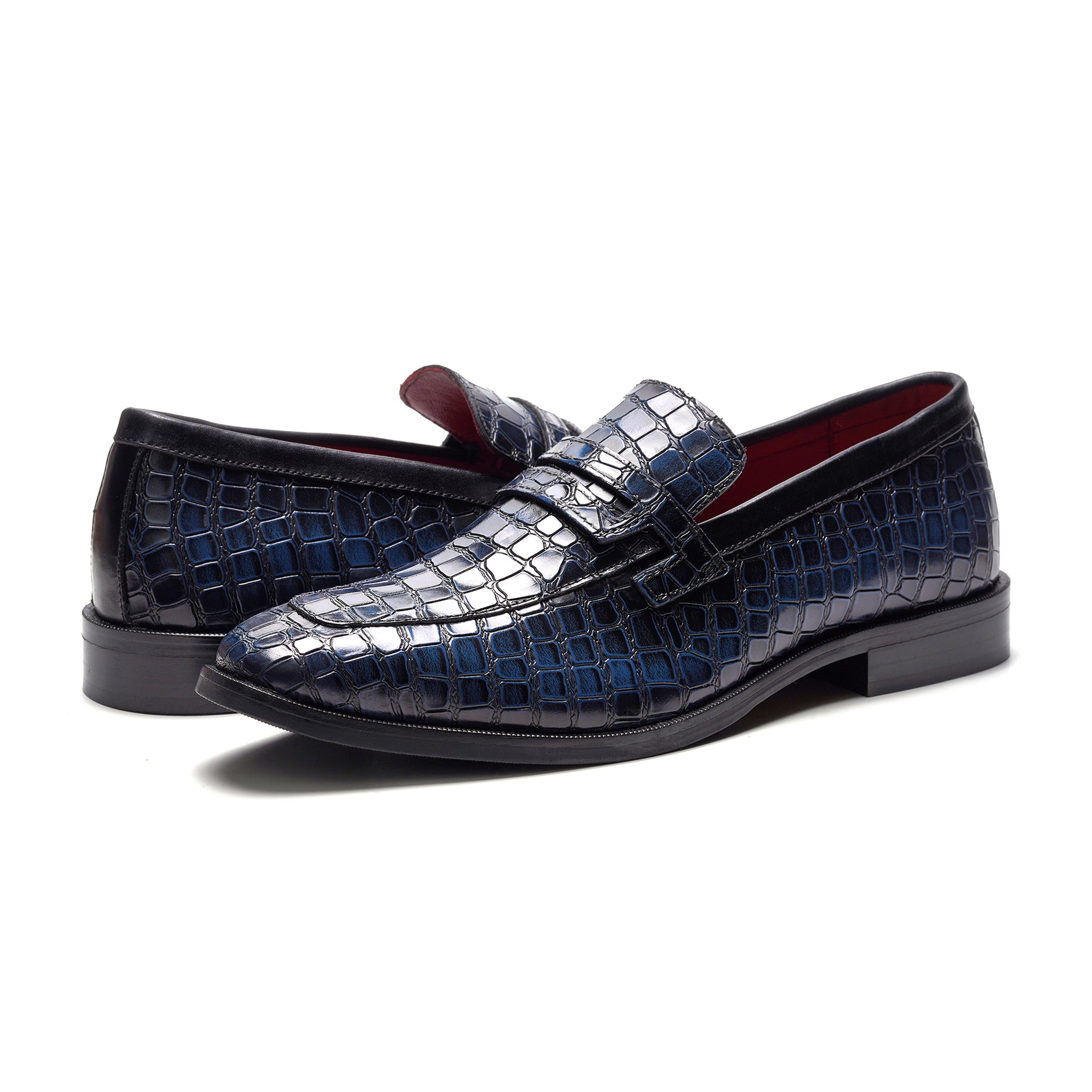 Nocturne Penny Loafer // Navy Croco