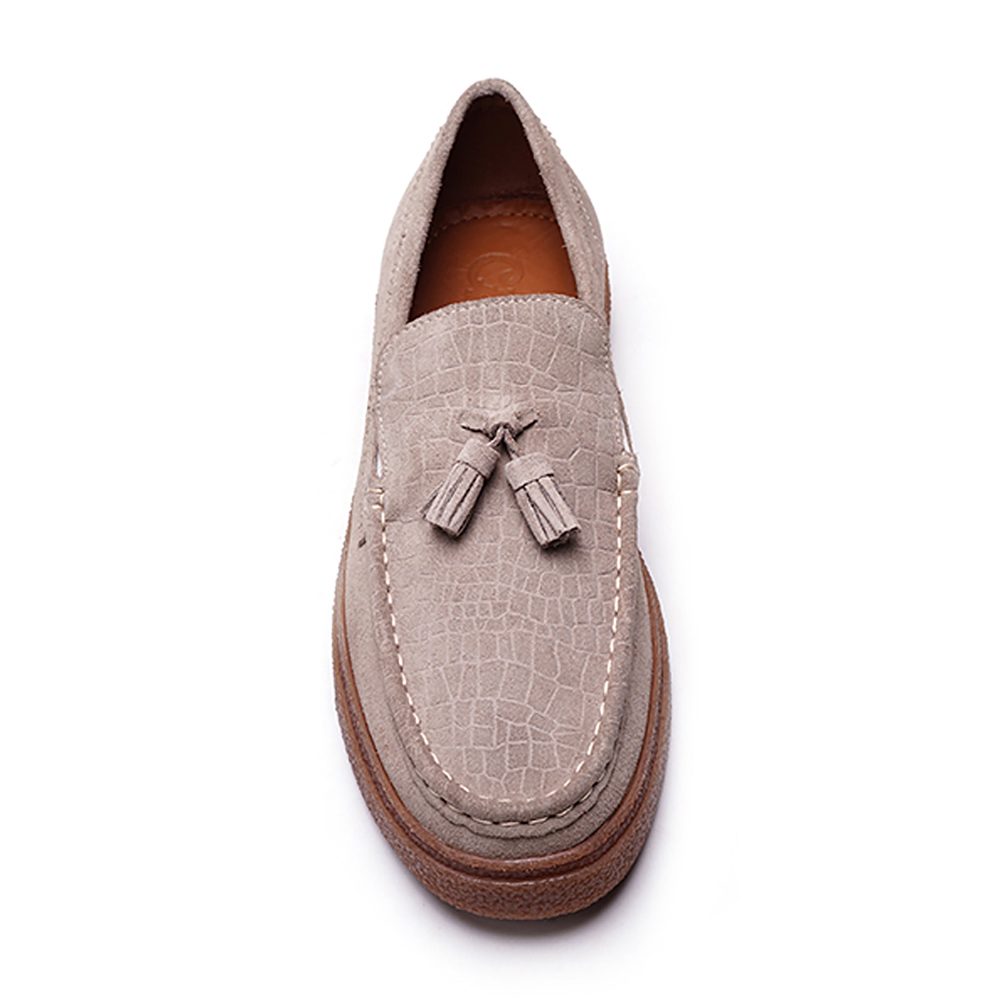 Baez Tassel Sneaker // Earth Grey Suede