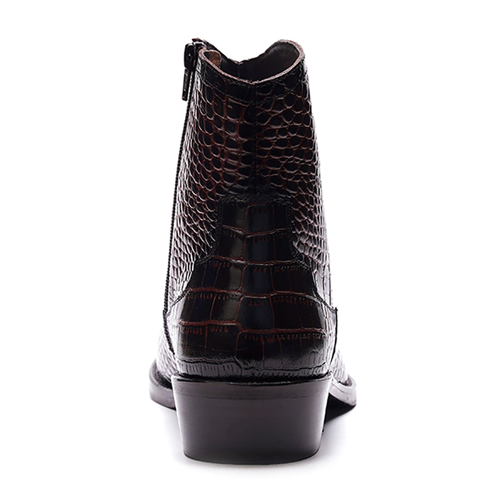 Zappa Cowboy Boot // Croco Brown Leather