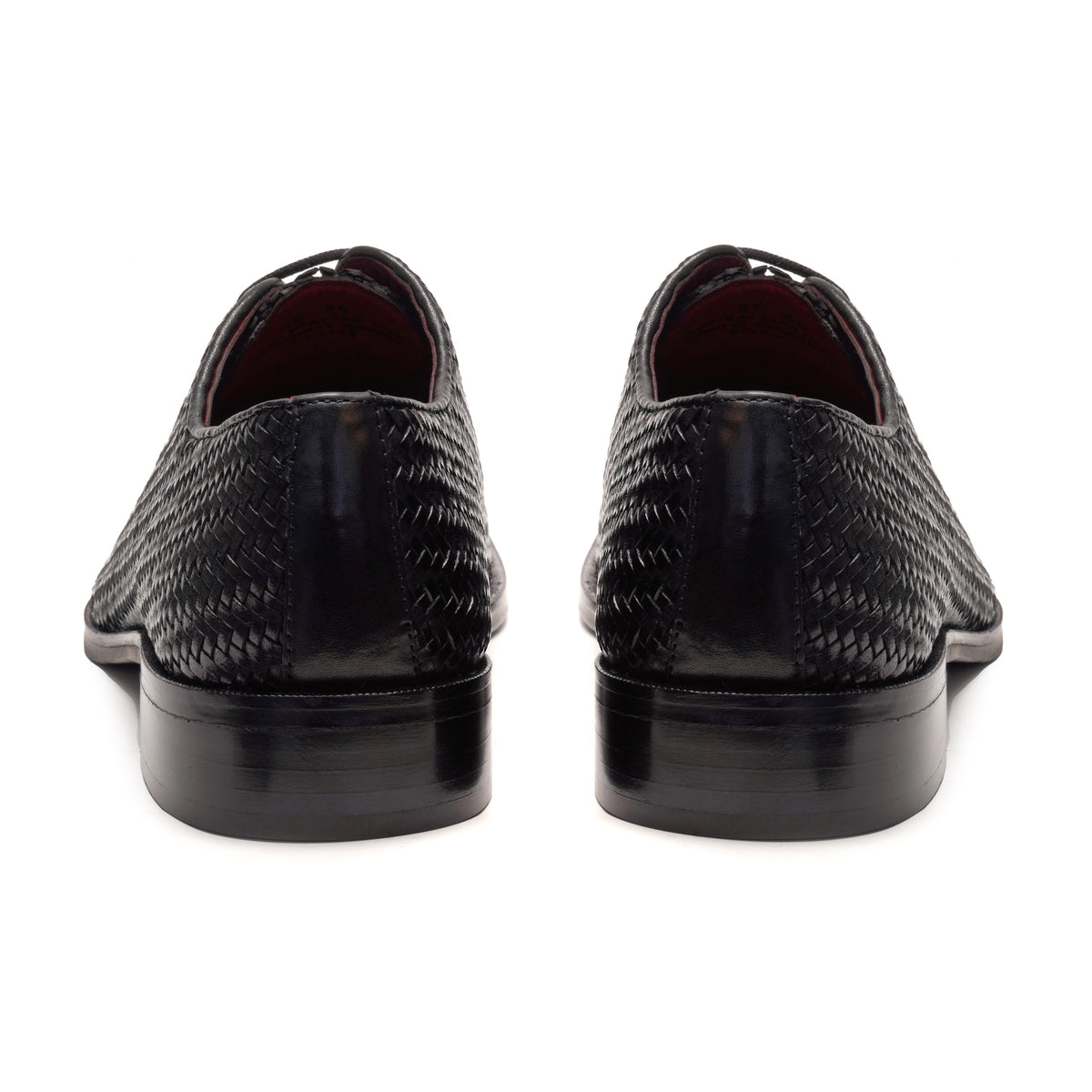 Woven Rhythm Leather Lace-up // Black