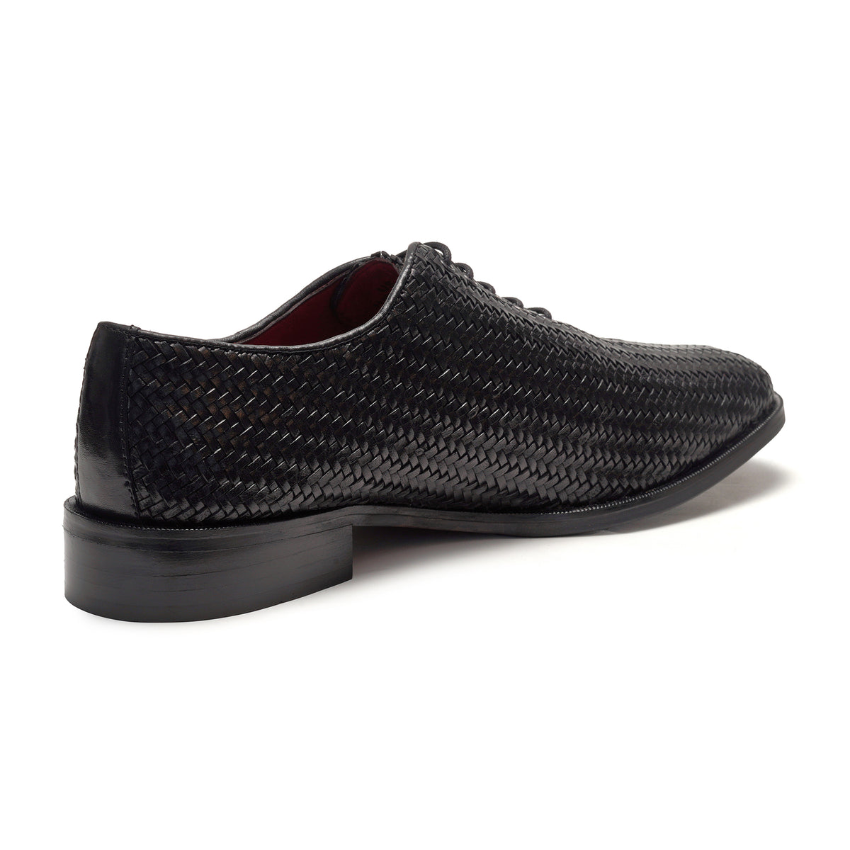 Woven Rhythm Leather Lace-up // Black