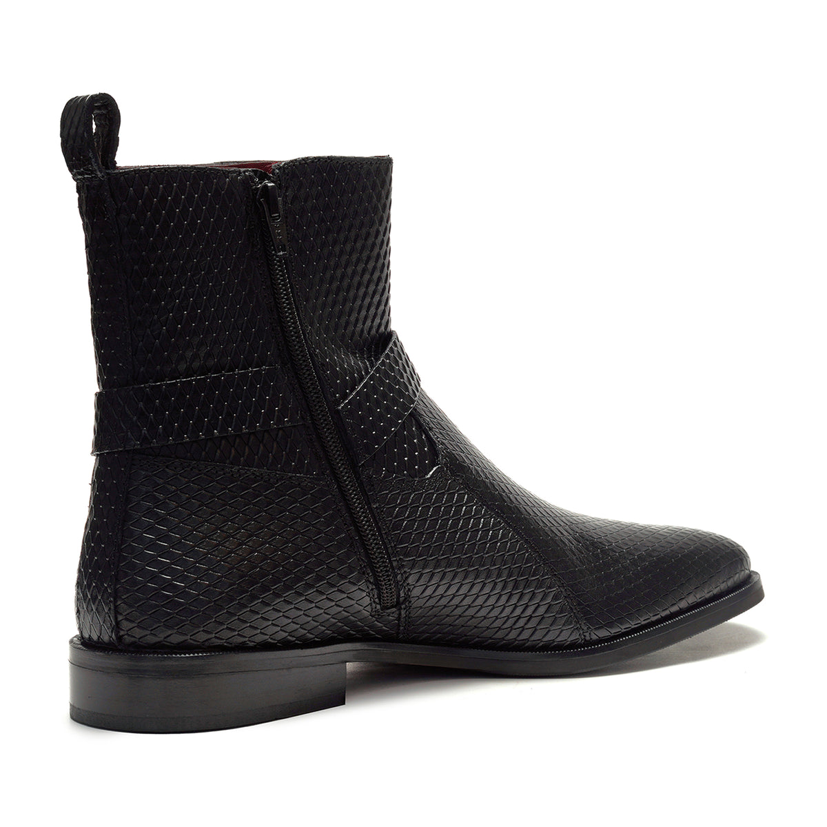 Diamond Harness Leather Boot // Black