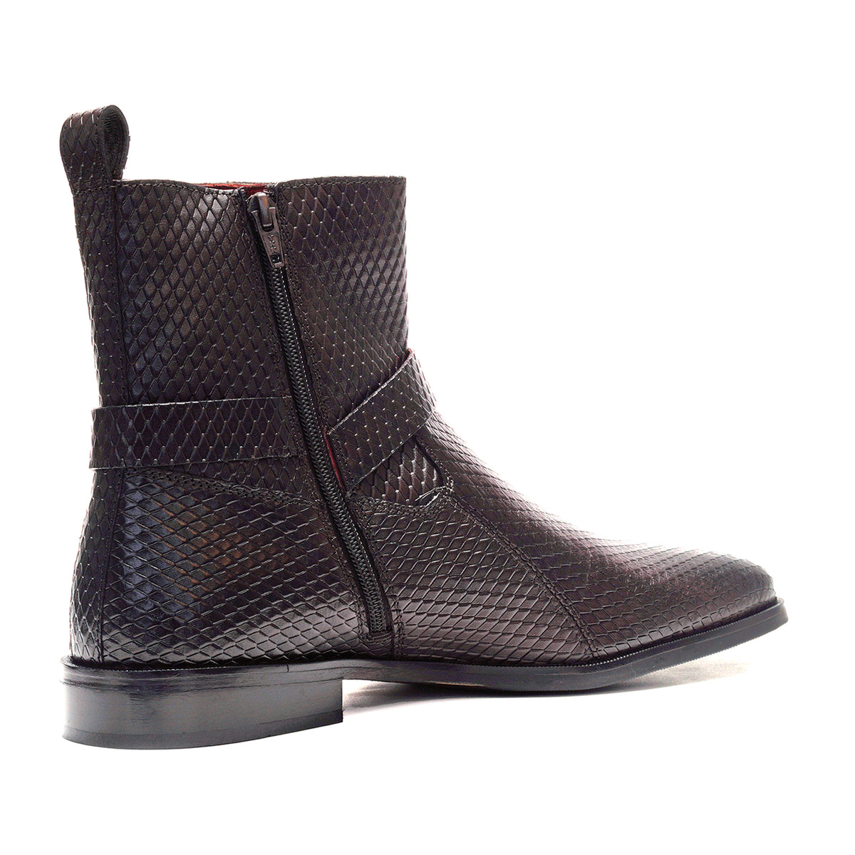 Diamond Harness Leather Boot // Brown