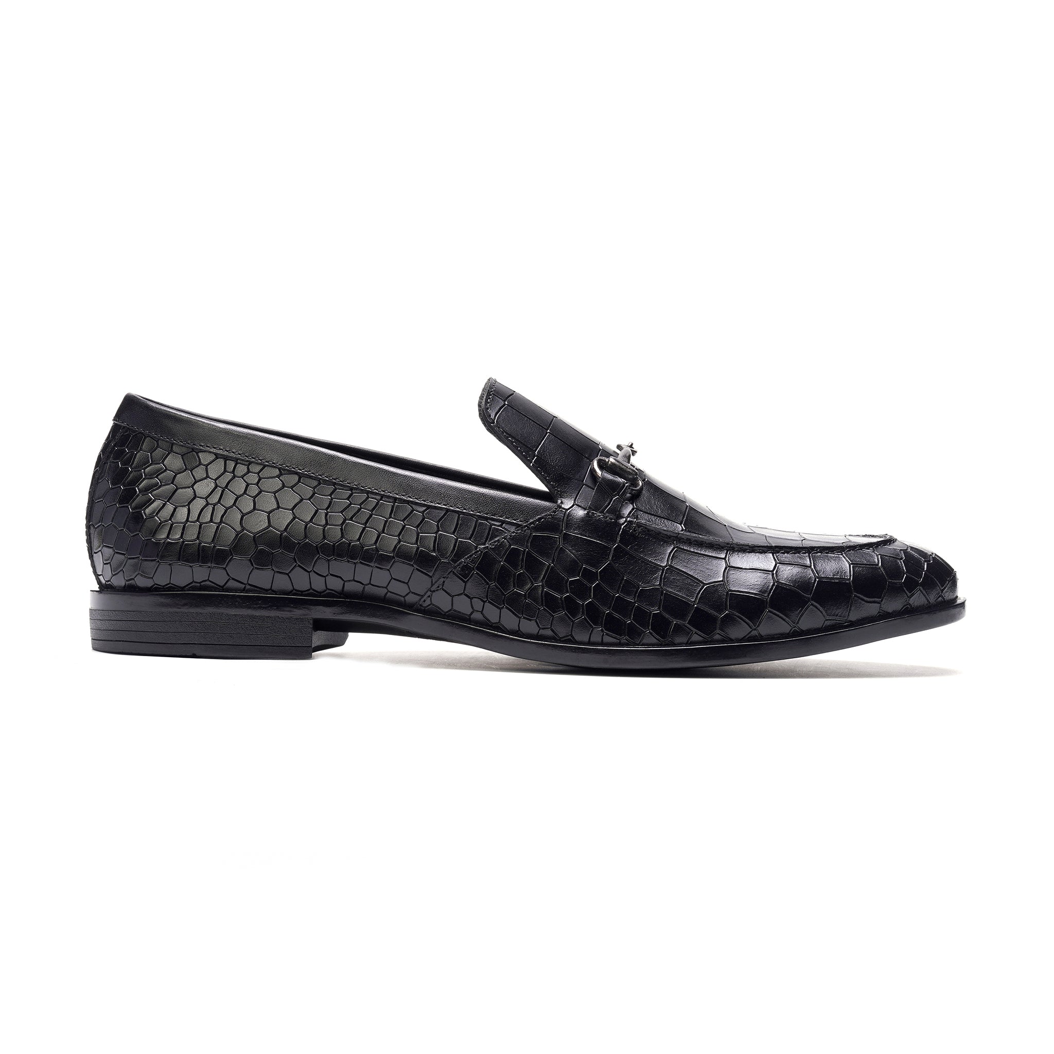 Louis Bit Loafer // Black Croco