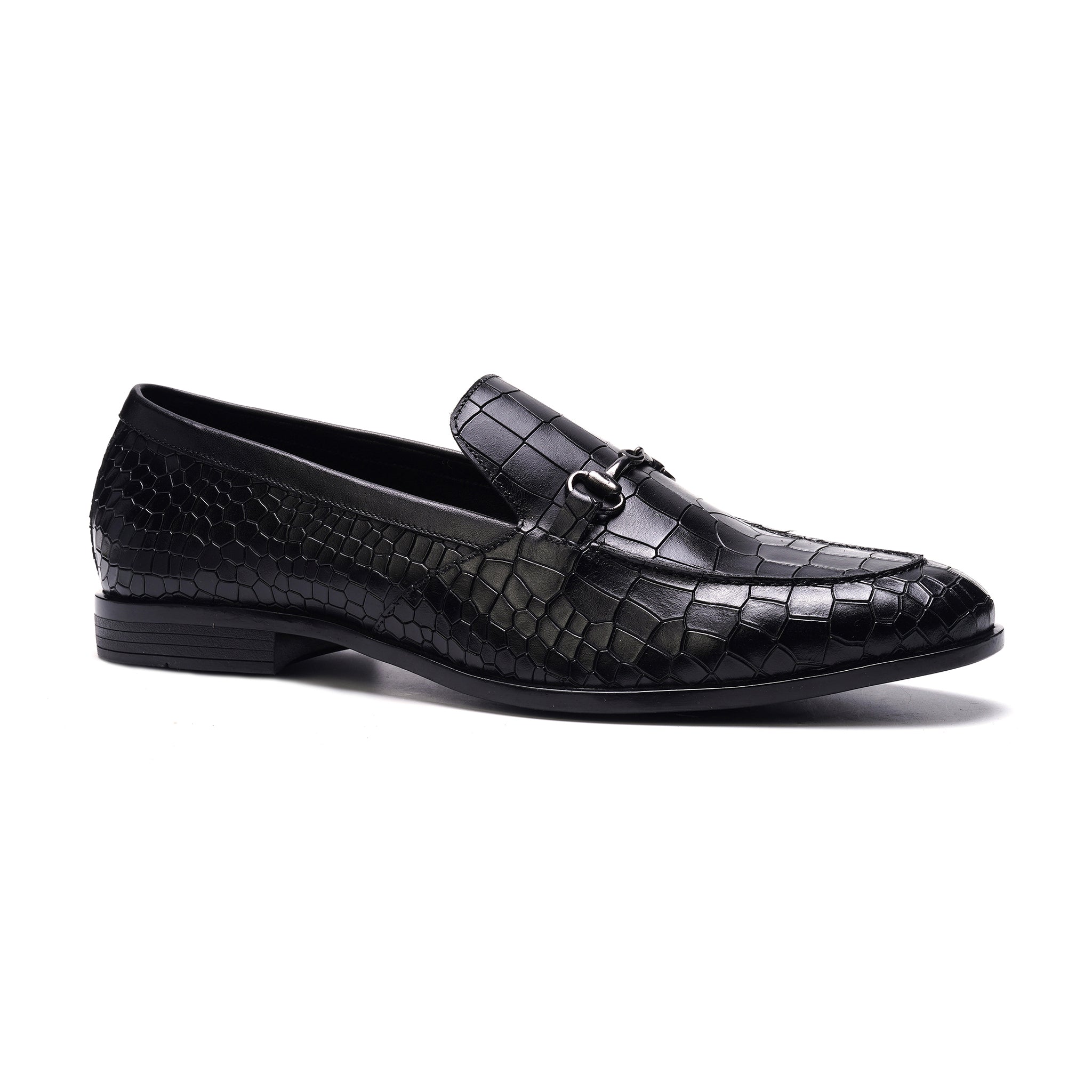 Louis Bit Loafer // Black Croco