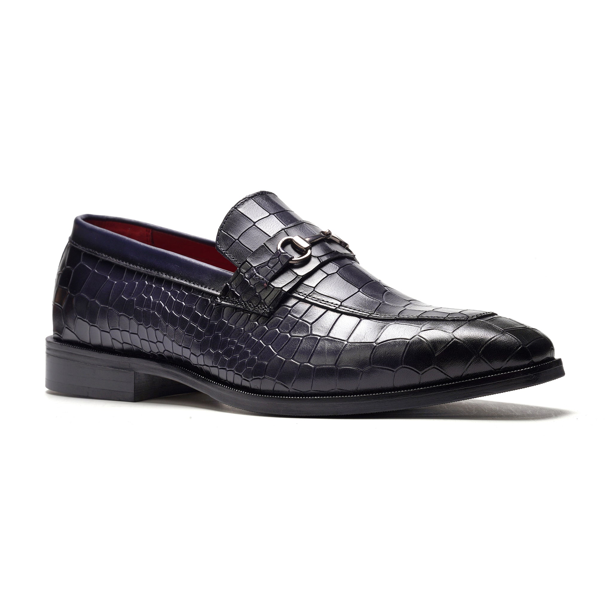 Havana Bit Loafer // Navy Croco
