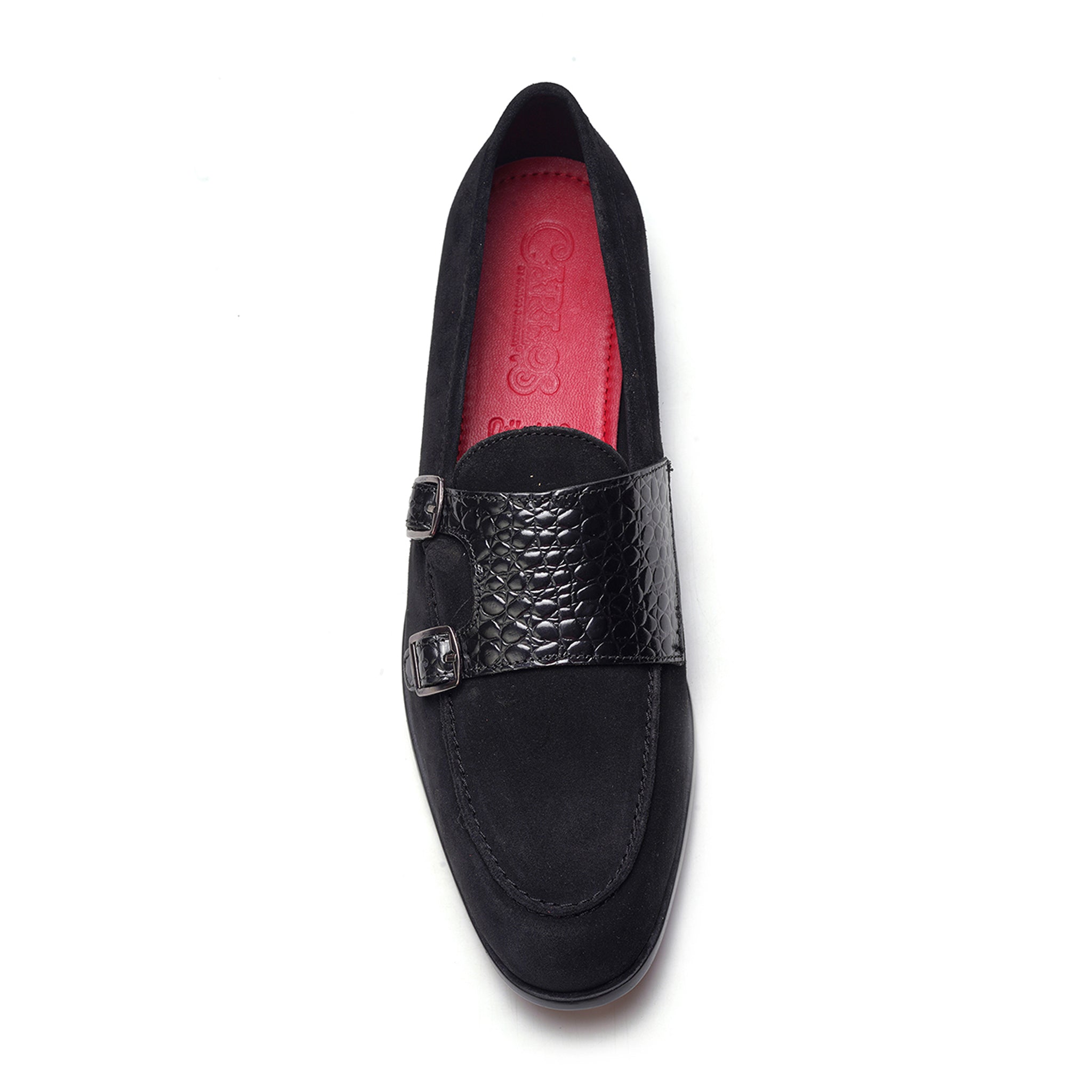 Virtuoso Double Monk Loafer // Black Croco