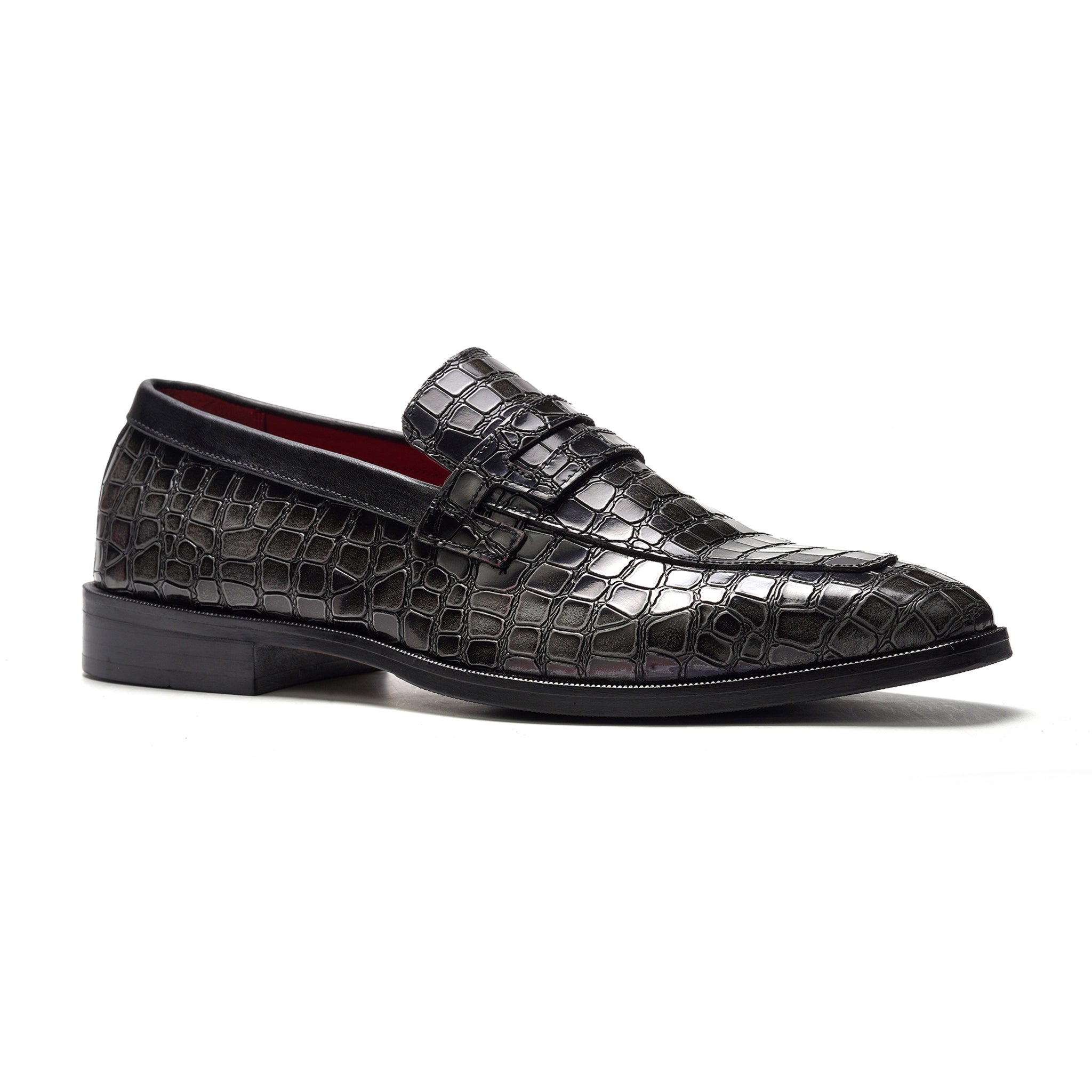 Nocturne Penny Loafer // Grey Croco