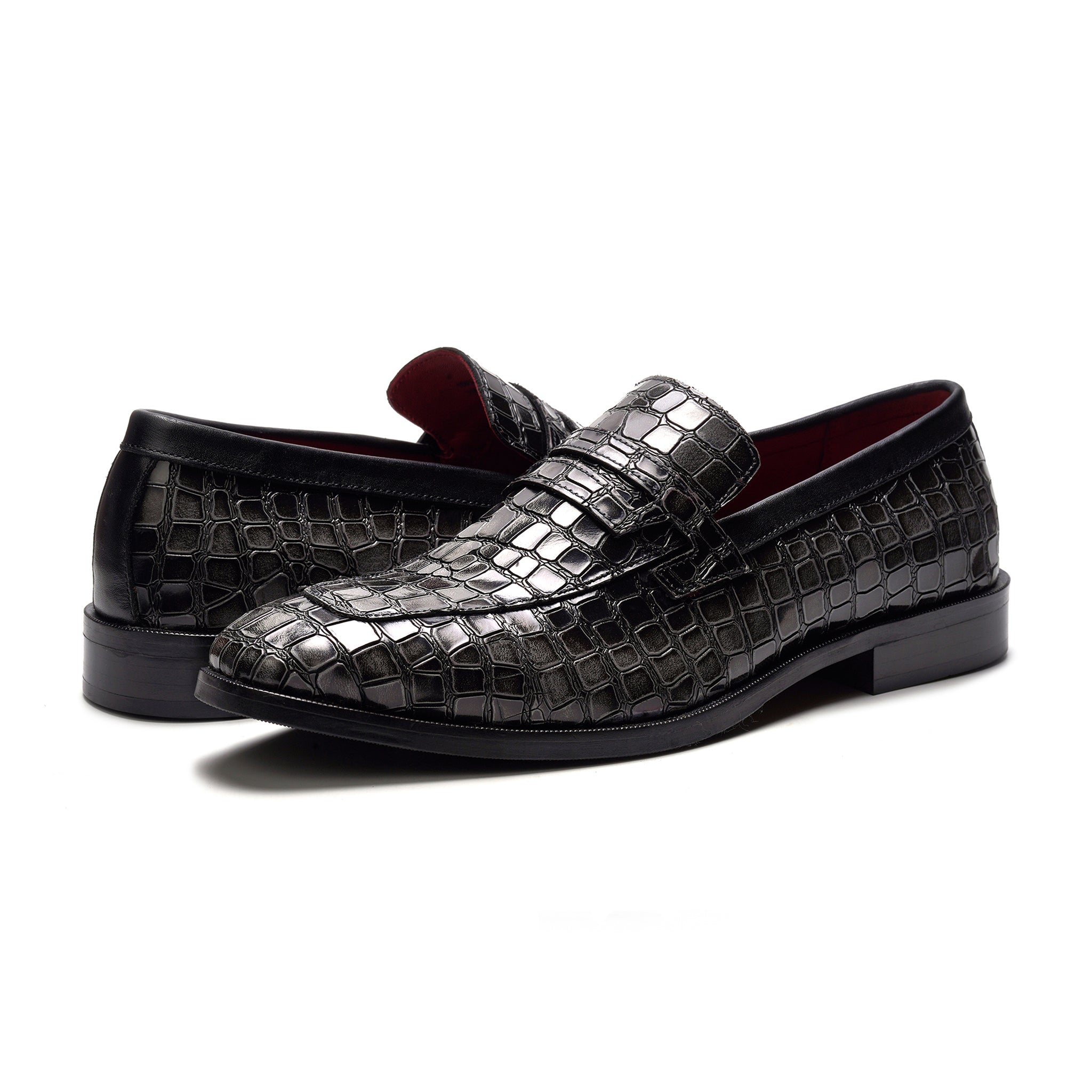 Nocturne Penny Loafer // Grey Croco