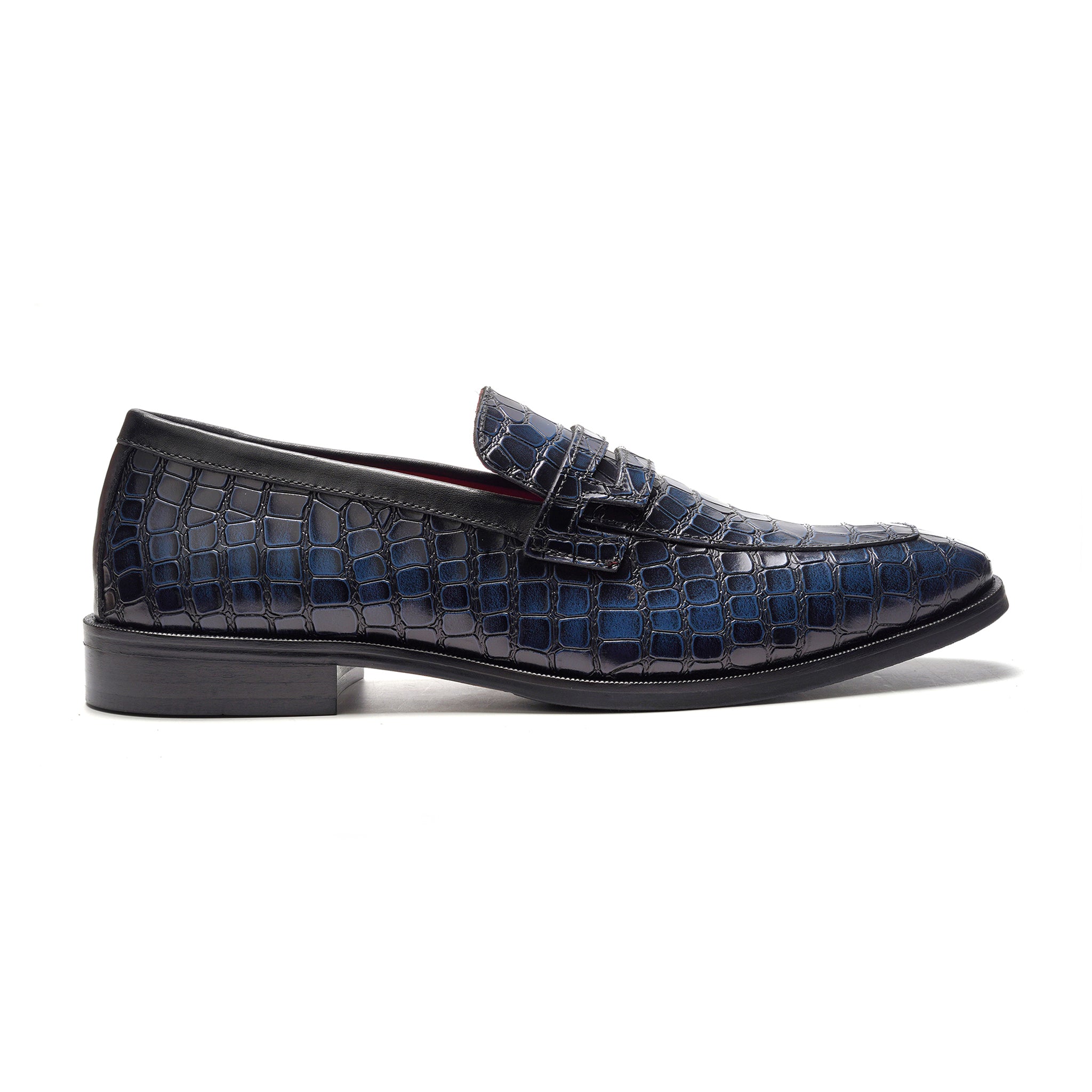 Nocturne Penny Loafer // Navy Croco