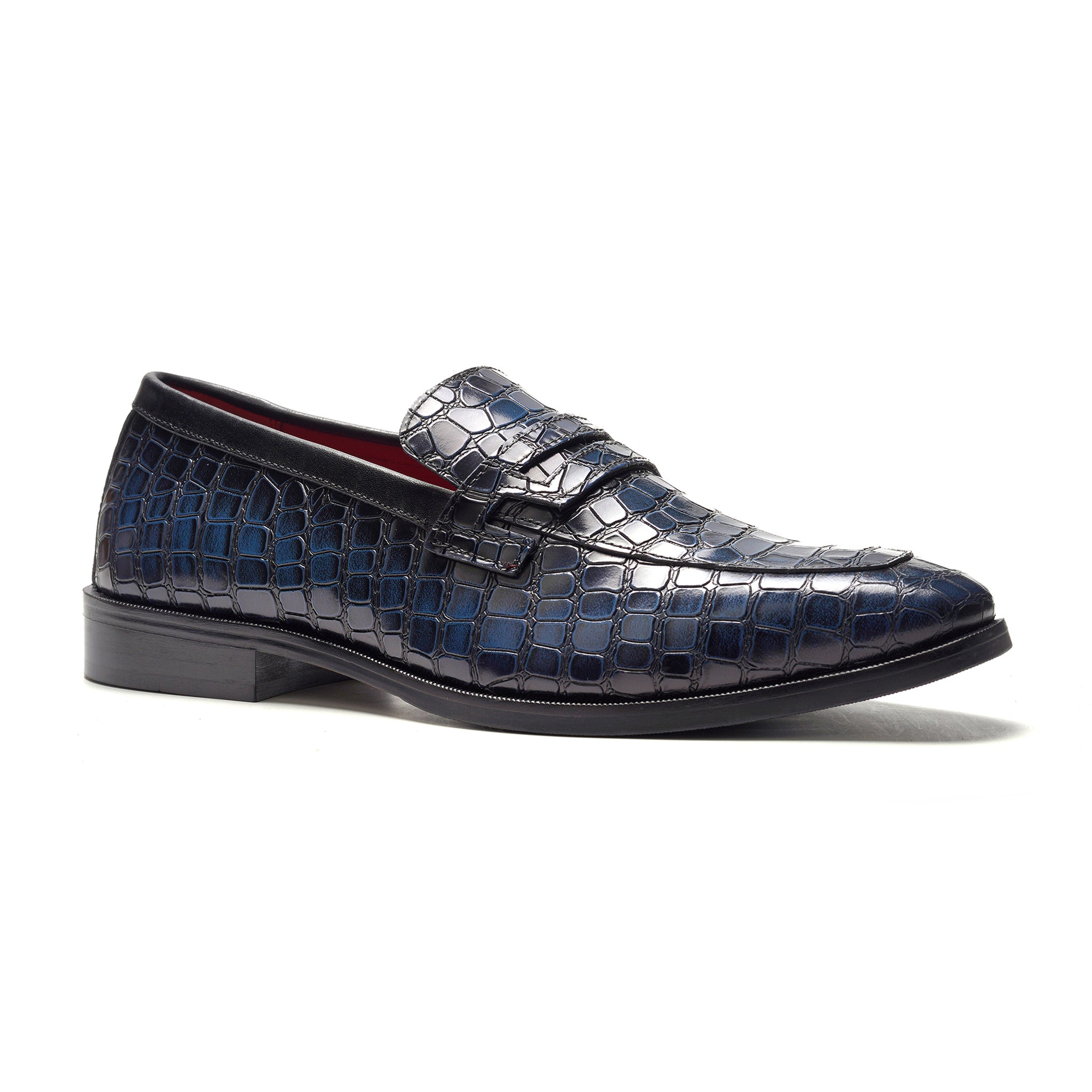 Nocturne Penny Loafer // Navy Croco