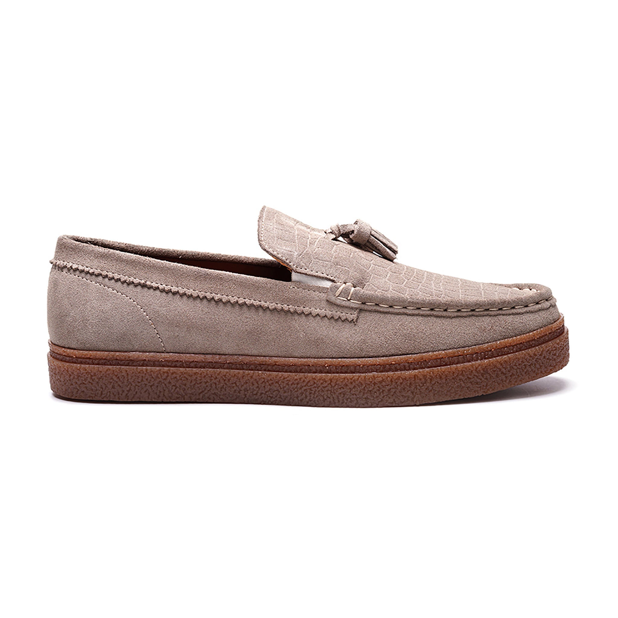 Baez Tassel Sneaker // Earth Grey Suede