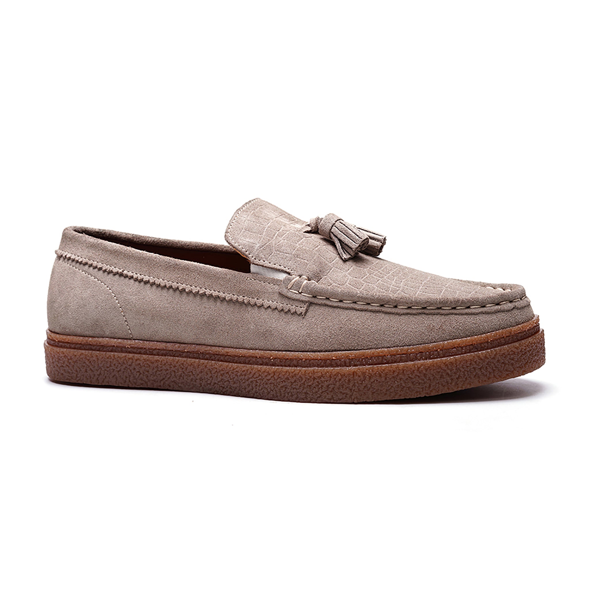 Baez Tassel Sneaker // Earth Grey Suede
