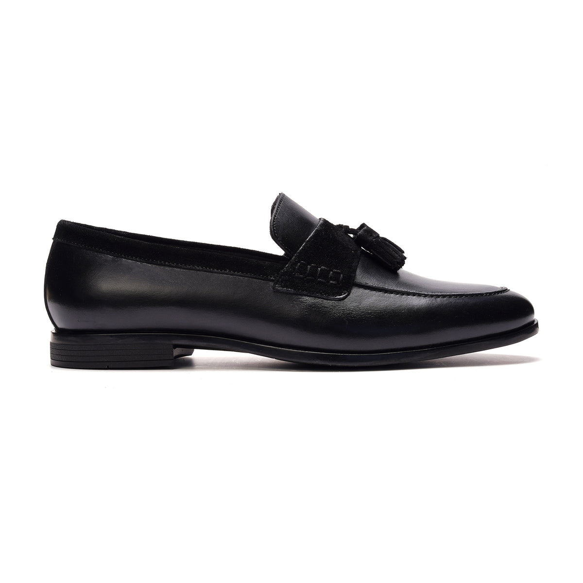 Sebastian Cruz Couture Men’s Black Diamanté Loafers Tassle 41 Size 8 $1495 Black Leather Tassel Loafers | Mario Valentino main image 3