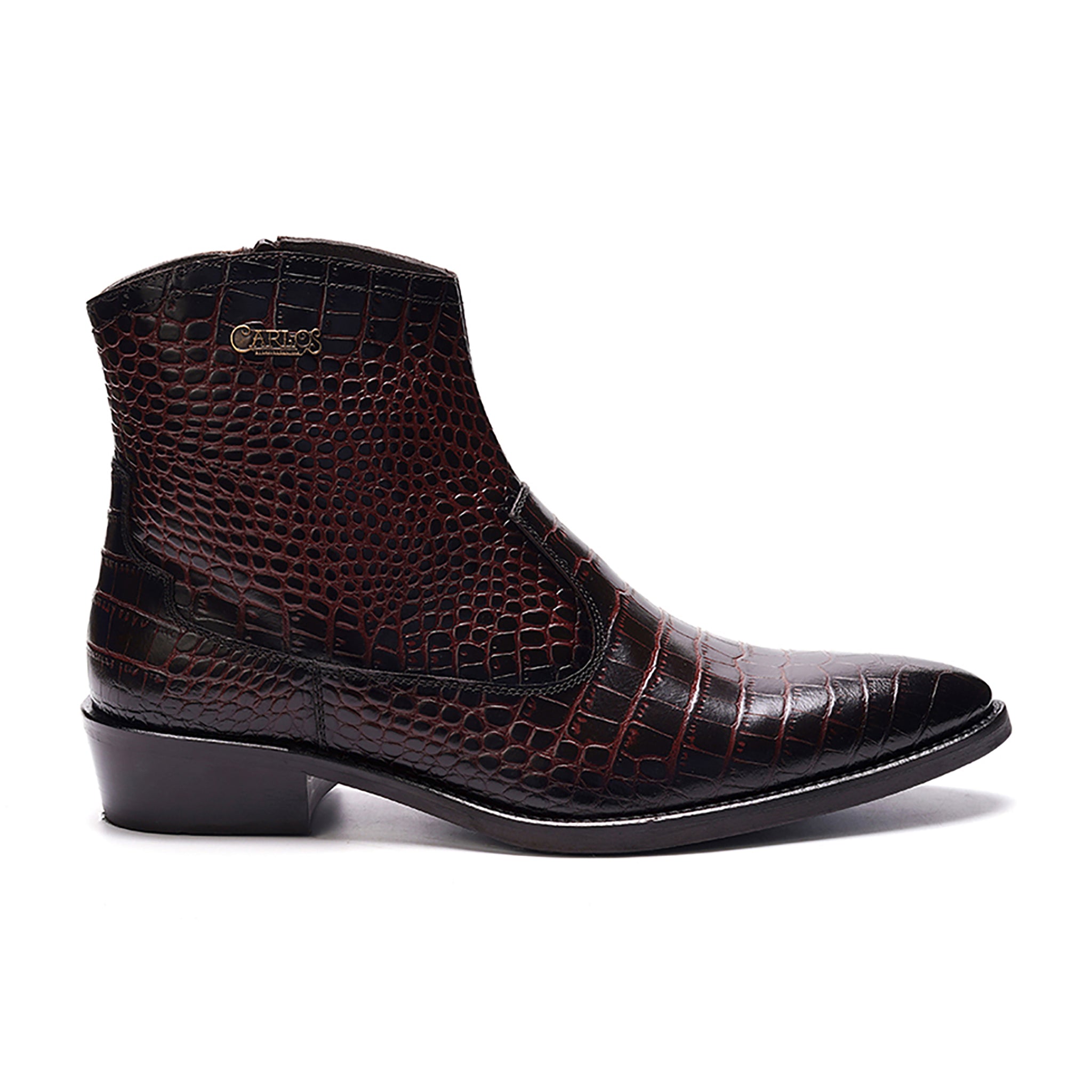 Zappa Cowboy Boot // Croco Brown Leather