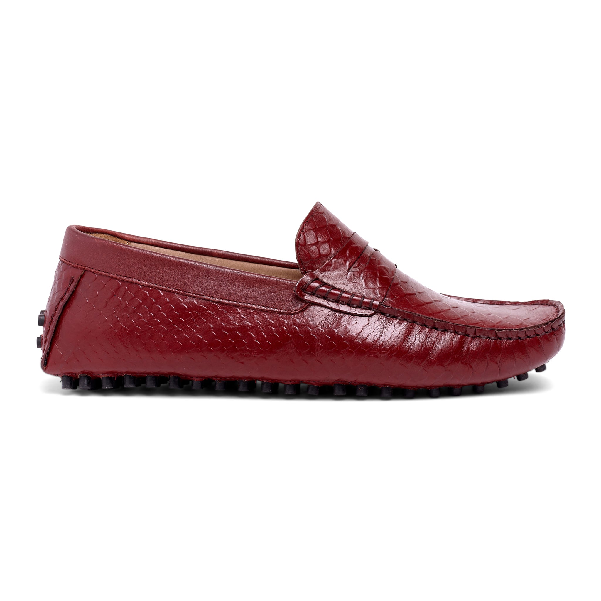 Red cheap driving loafers