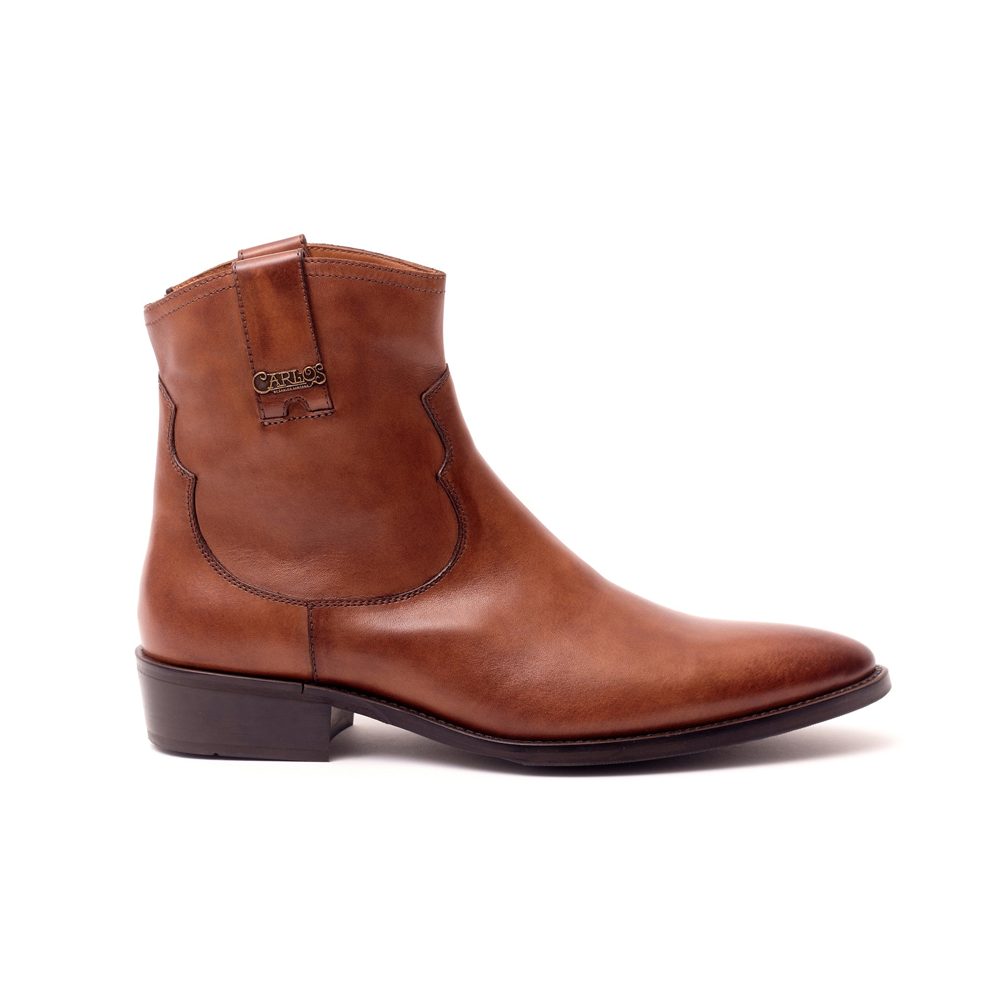 Zappa Cowboy Boot in Tan Stylish Calfskin Leather Western Boot